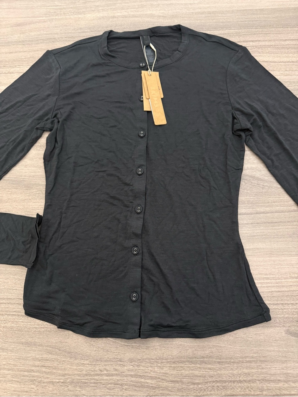 SKIMS Sheer Modal Cardigan Onyx Black Size M NWT